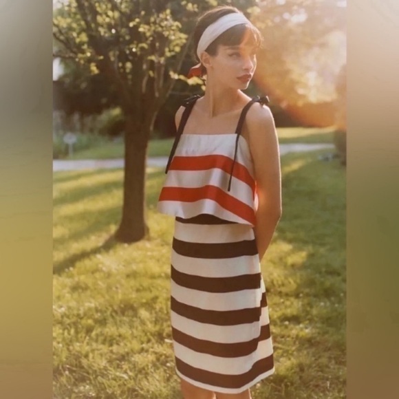 Anthropologie Dresses & Skirts - Anthropologie Mare Mare Dress Striped Mini Satin